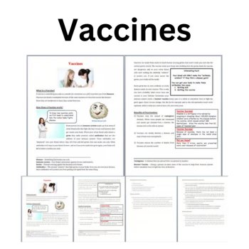 Vaccines Reading Comprehension Passage and Questions | 6th, 7th, 8th Grade, image 2