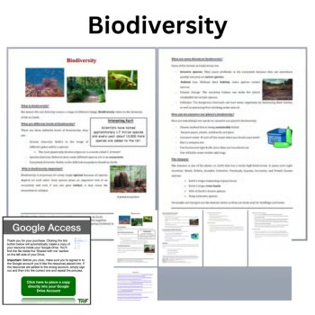 Biodiversity Reading Comprehension Passage & Questions | 6th, 7th, 8th Grade, image 2
