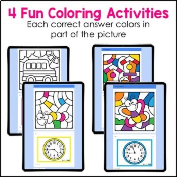Telling Time to the Minute, Color by Code Time to the Nearest Minute, image 2