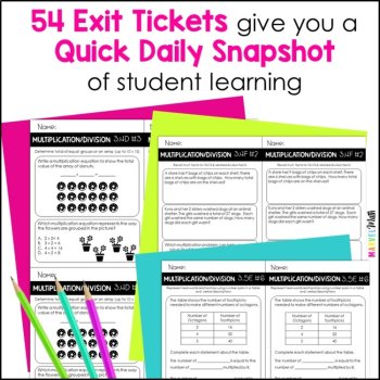 3rd Grade Multiplication and Division TEKS Exit Slips * Exit Tickets, image 2