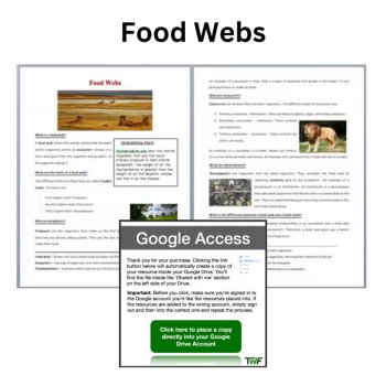Food Webs Reading Comprehension Passage & Questions | 6th, 7th, 8th Grade, image 2