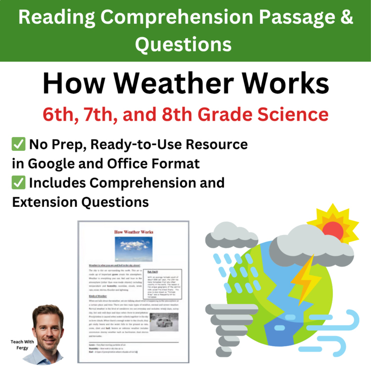 How Weather Works Reading Comprehension Passage & Questions | 6th, 7th, 8th