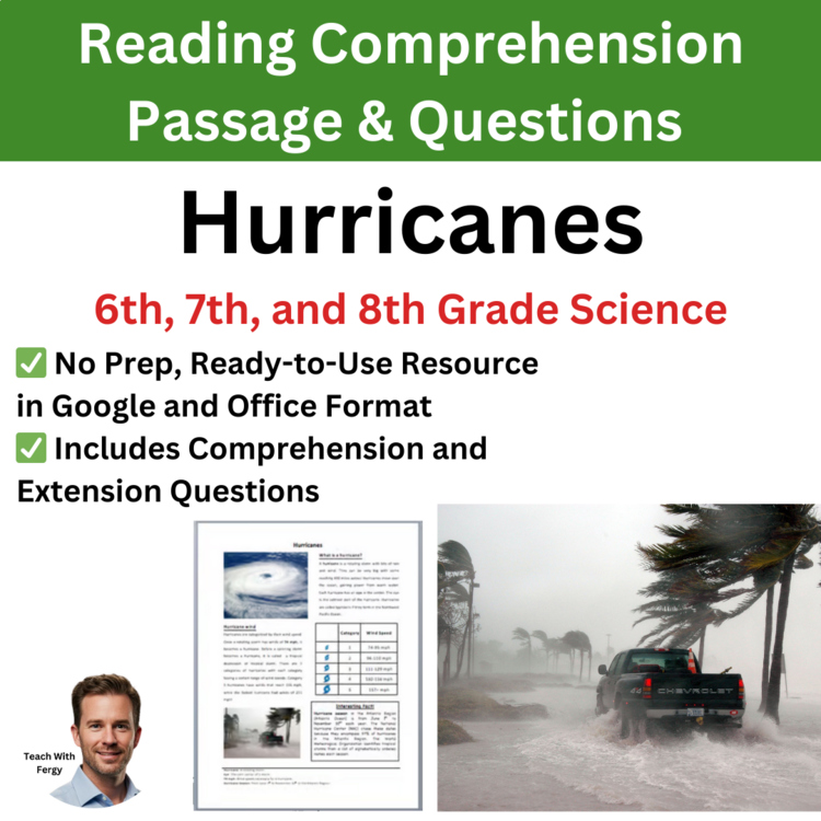 Hurricanes Reading Comprehension Passage & Questions | 6th, 7th, 8th Grade