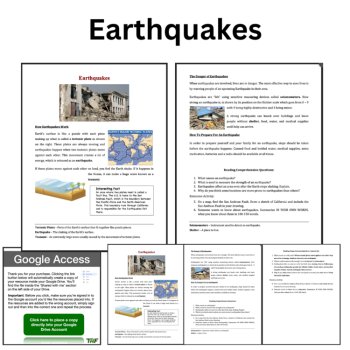 Earthquakes Reading Comprehension Passage & Questions | 6th, 7th, 8th Grade, image 2