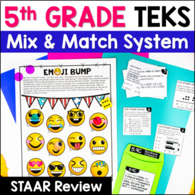 5th Grade STAAR Review Math TEKS - Games, Assessments, STAAR Practice