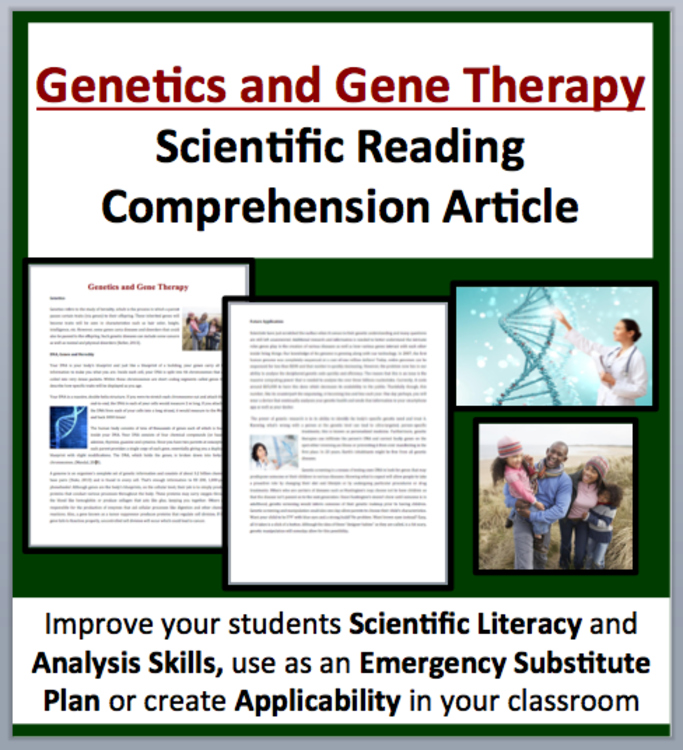 Genetics and Gene Therapy Reading Comprehension Passage and Questions