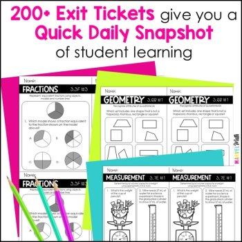 3rd Grade Math Exit Tickets - TEKS Standards Exit Slips Bundle, image 2