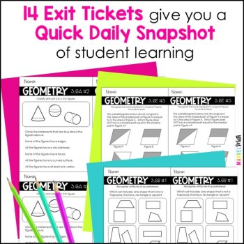 3rd Grade Geometry TEKS Exit Slips * Exit Tickets, image 2