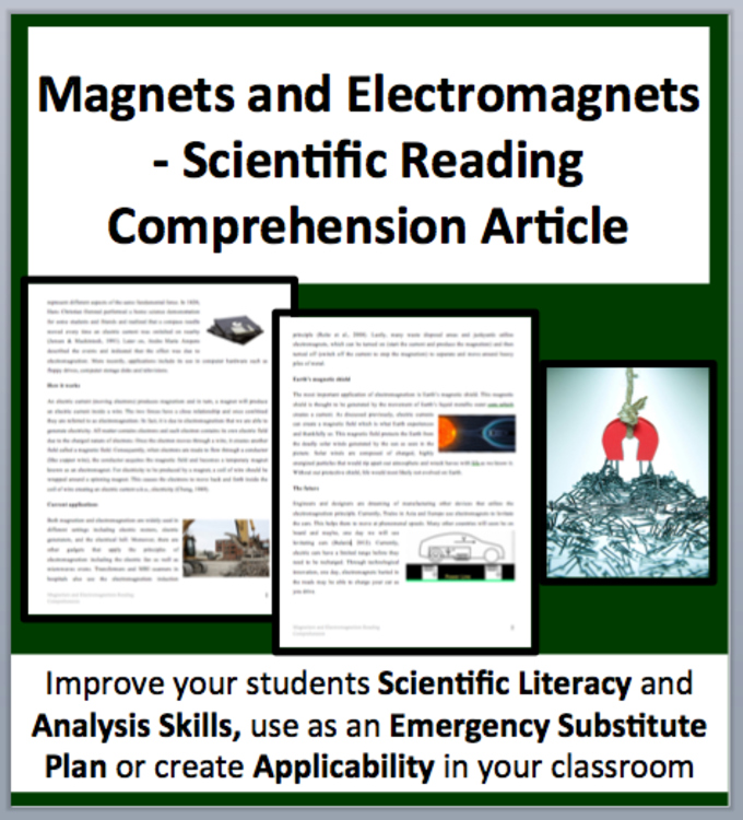 Electromagnets Reading Comprehension Passage and Questions | Grade 8 and Up