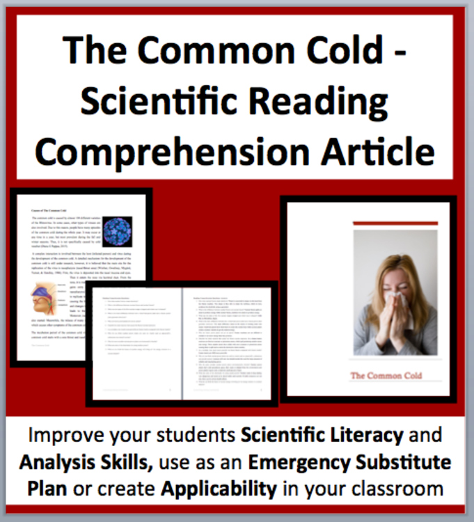 The Common Cold Reading Comprehension Passage and Questions | Grade 8 and Up