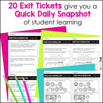3rd Grade Addition and Subtraction TEKS Exit Slips * Exit Tickets, image 2
