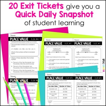 3rd Grade Place Value TEKS Exit Slips * Exit Tickets, image 2