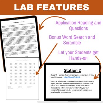 Chemical Reactions and Balancing Equations Lab Station Activity | 7 Activities, image 4