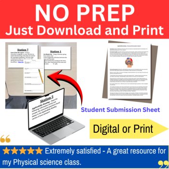 Newton's Three Laws of Motion Lab Station Activity | Newton's Law Applications, image 2