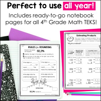 Math Interactive Notebook 4th Grade - TEKS Bundle, image 2