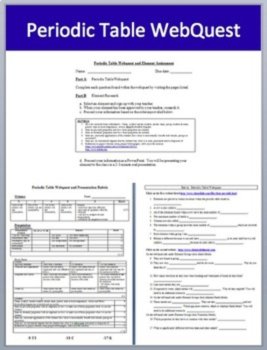 Periodic Table Complete Bundle - Lesson, WebQuest, Task Card and Inquiry Project, image 3