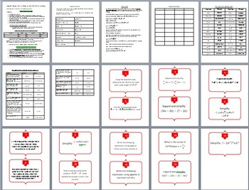 Algebra, Exponents and Polynomials - Task Cards and UNIQUE Activity, image 3
