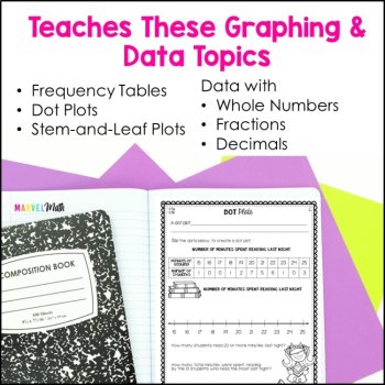 4th Grade TEKS Dot Plots, Stem and Leaf Plots, Graphs, Data Analysis Notebook, image 2