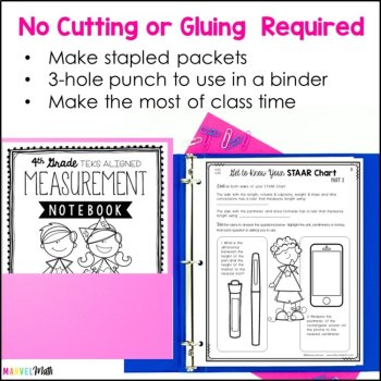 4th Grade Measurement Conversions, Area and Perimeter, Elapsed Time Notebook, image 4