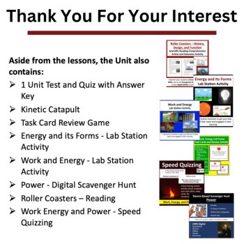 Work, Energy and Power Complete Unit - Lessons, Activities, & Assessments, image 4