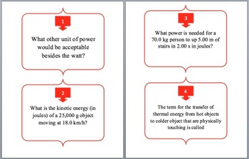 Work, Energy, and Power - Task Cards UNIQUE Activity | Energy Transfer, image 2