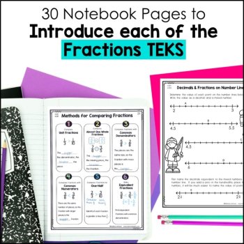 Fractions Notebook 4th Grade TEKS, image 2