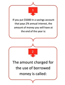 Calculating Simple Interest - FREEBIE - Task Cards and UNIQUE Activity, image 2