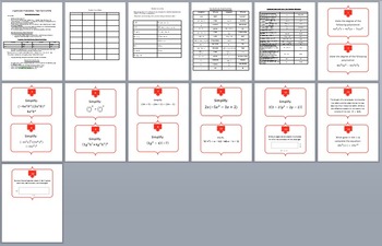 Algebra and Polynomials Task Cards and UNIQUE Activity, image 3