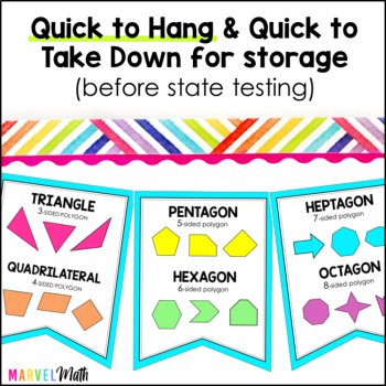 Geometry Vocabulary Bunting 4th Grade by Marvel Math, image 2