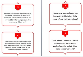 Pre-Algebra Word Problem Task Cards and UNIQUE Activity, image 2
