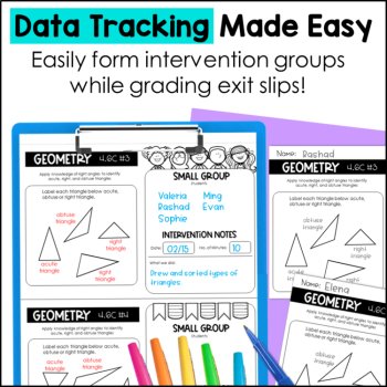 Geometry Exit Tickets - Exit Slips 4th Grade TEKS - Measuring Angles and more!, image 3