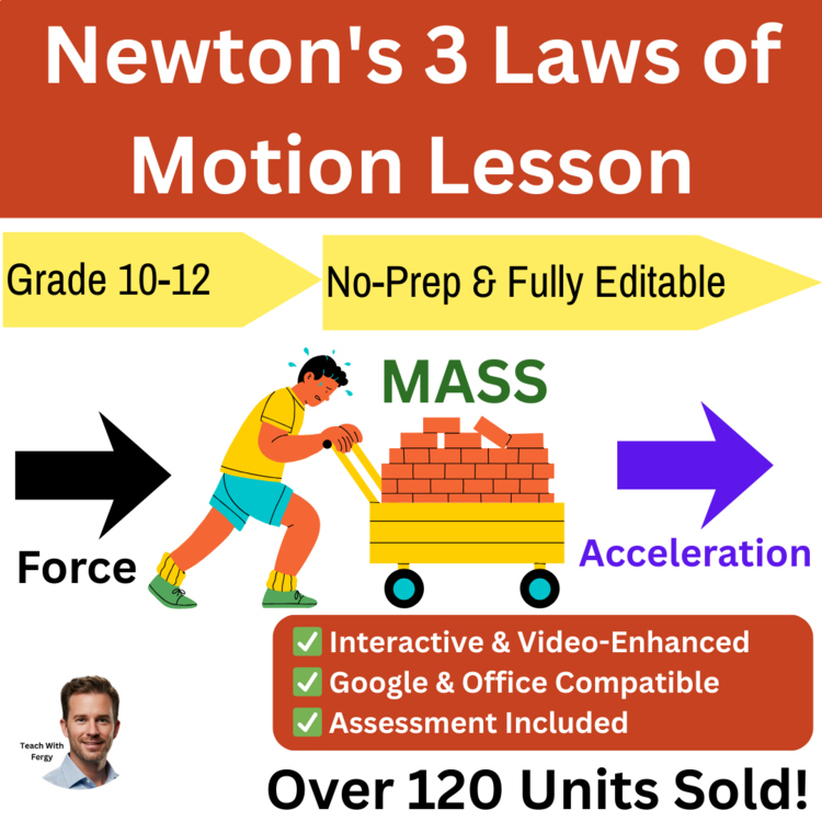 Newton's 3 Laws of Motion Lesson - Newton's 1st, 2nd, 3rd Law | Force and Motion