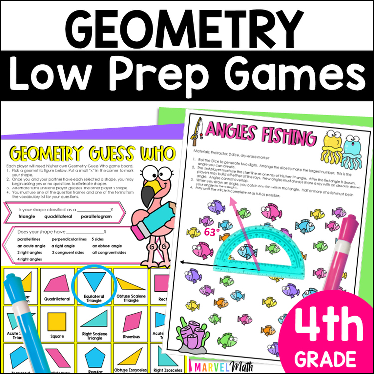 Geometry Games 4th Grade - Protractor Activities, Classifying Quadrilaterals