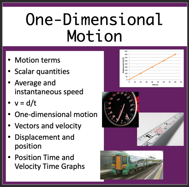 One-Dimensional Motion - Google Slides and PowerPoint Lesson