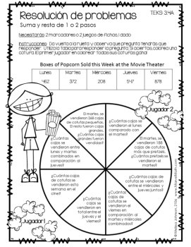 3rd Grade Math Review : 14 SPANISH No Prep Games, image 2