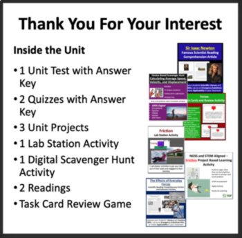 Forces and Motion Complete SENIOR Unit Bundle - Dynamics and Kinematics, image 2
