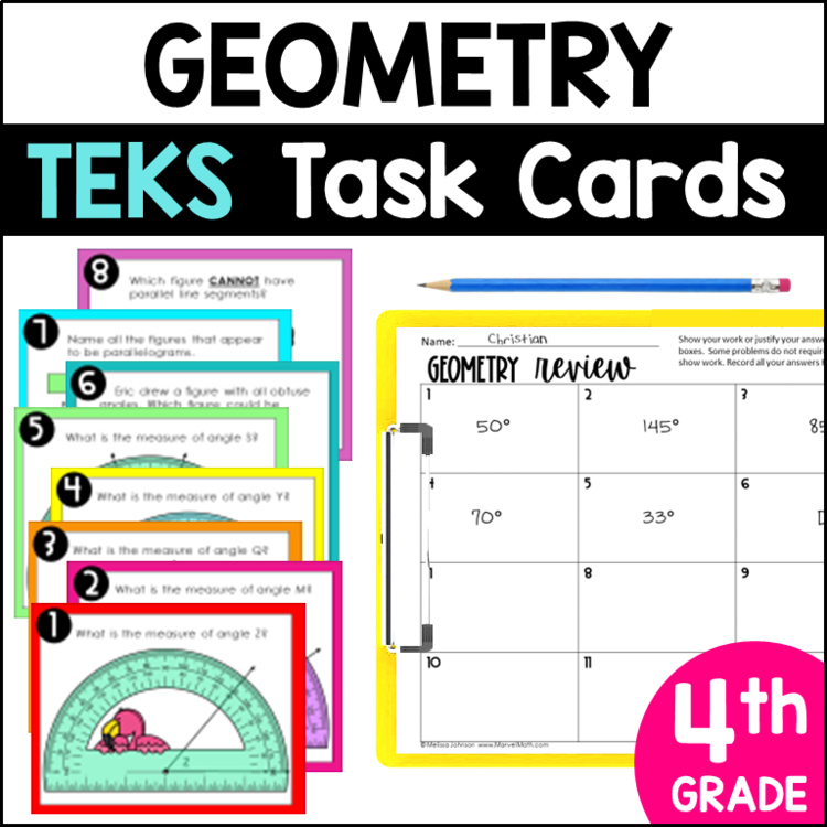 STAAR Review 4th Grade Geometry Task Cards