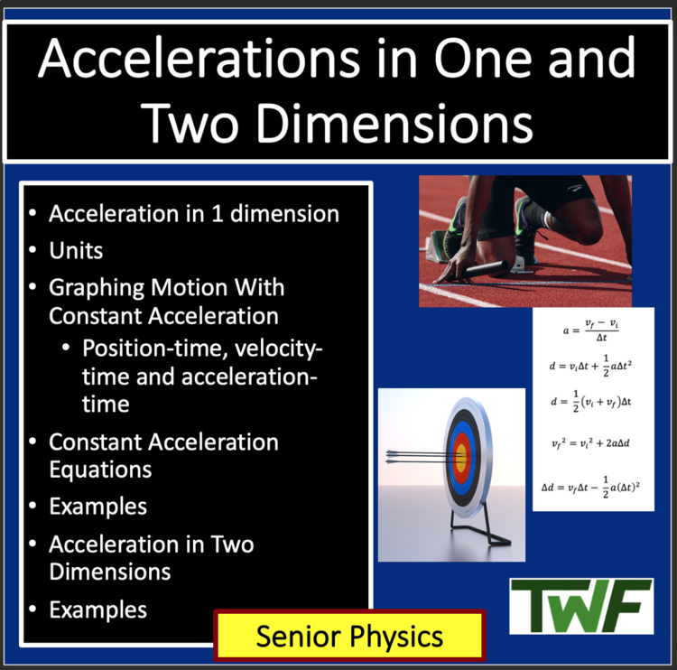 Acceleration in One and Two Dimensions - Google Slides and PowerPoint Lesson