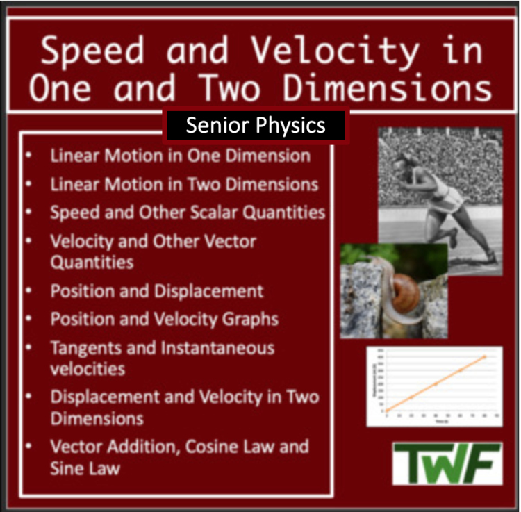 Speed and Velocity in One and Two Dimensions-Google Slides and PowerPoint Lesson