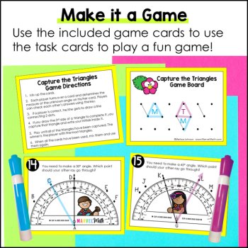 Drawing Angles with Protractors Test Prep Task Cards: 4.MD.C.6, TEKS 4.7D, image 4