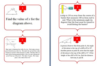 Solving Trigonometry Problems - Task Cards and UNIQUE Activity {Common Core}, image 2