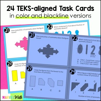 Lines of Symmetry Task Cards: 4.G.A.3, TEKS 4.6B, image 4