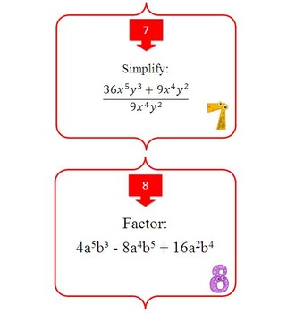 Polynomials: Binomials and Trinomials Task Card REVIEW GAME {Common Core}, image 2