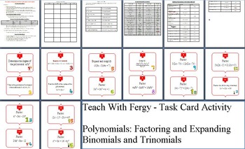 Polynomials: Binomials and Trinomials Task Card REVIEW GAME {Common Core}, image 3