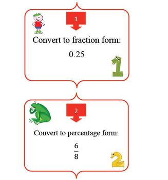 Converting between Decimals, Fractions and Percentages - Task Card REVIEW GAME, image 3