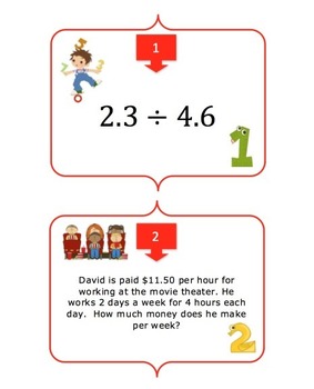 Decimals - Four Basic Operations Task Card REVIEW GAME - {Common Core}, image 2