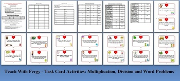 Multiplication and Division Word Problems Task Card REVIEW GAME - {Common Core}, image 2