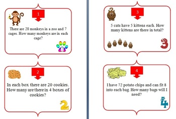Multiplication and Division Word Problems Task Card REVIEW GAME - {Common Core}, image 3