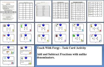 Fractions Task Card REVIEW GAME - Grades 4-6 {Common Core Standard - 5.NF}, image 3