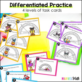 Measure Angles with a Protractor - Task Cards with Measuring Angles Game, image 2